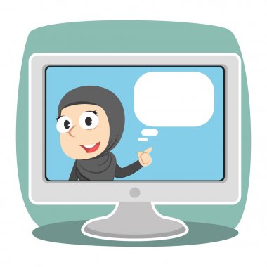 belirtme çizgisi ile tv içinde Arap işkadını