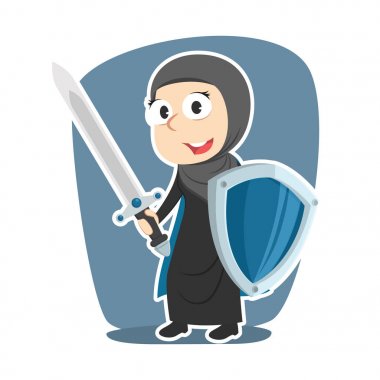 kılıç ve kalkan süper Arap iş kadını