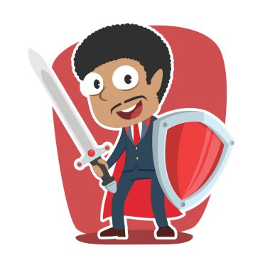 kılıç ve kalkan süper Afrika iş adamı