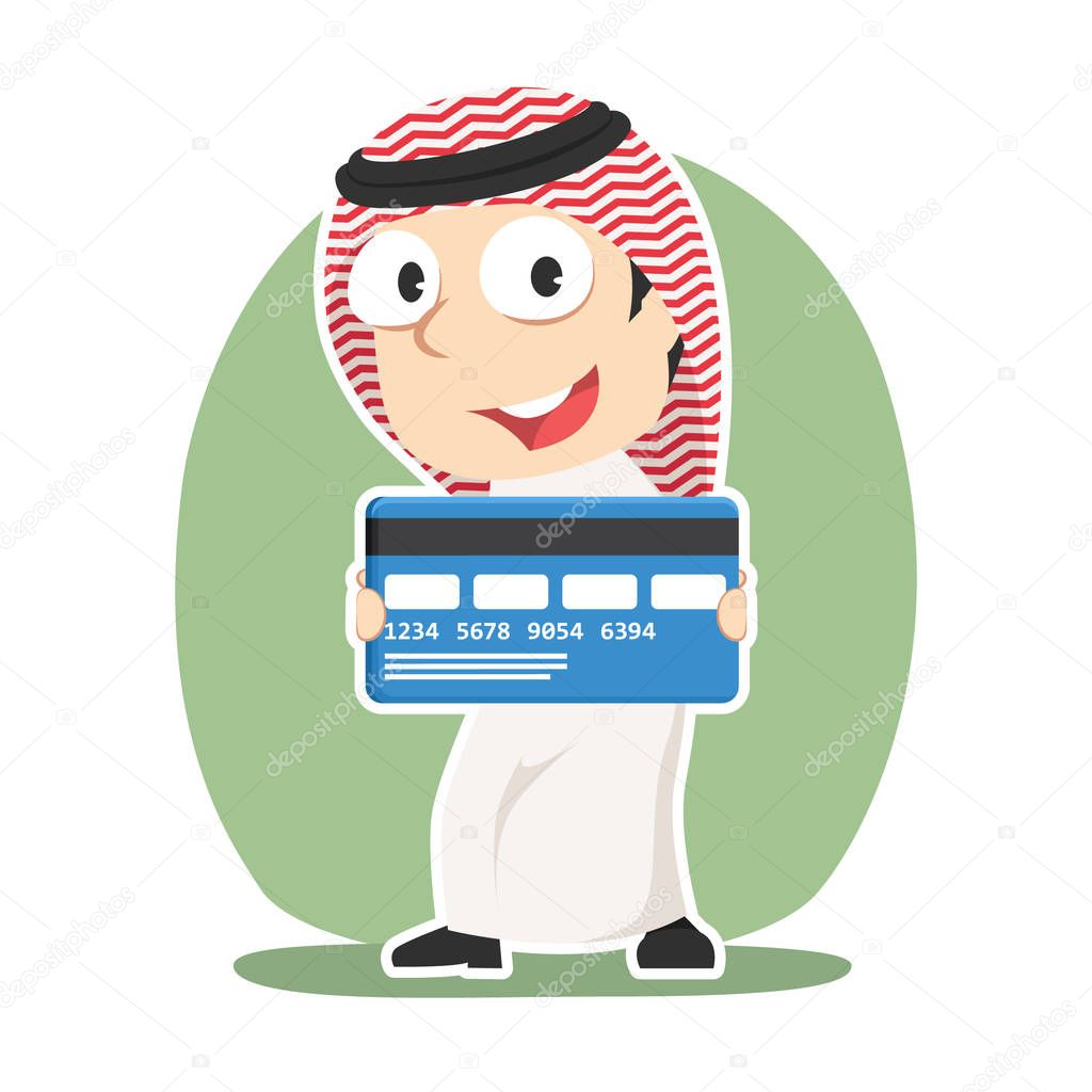 arabian businessman with big credit card