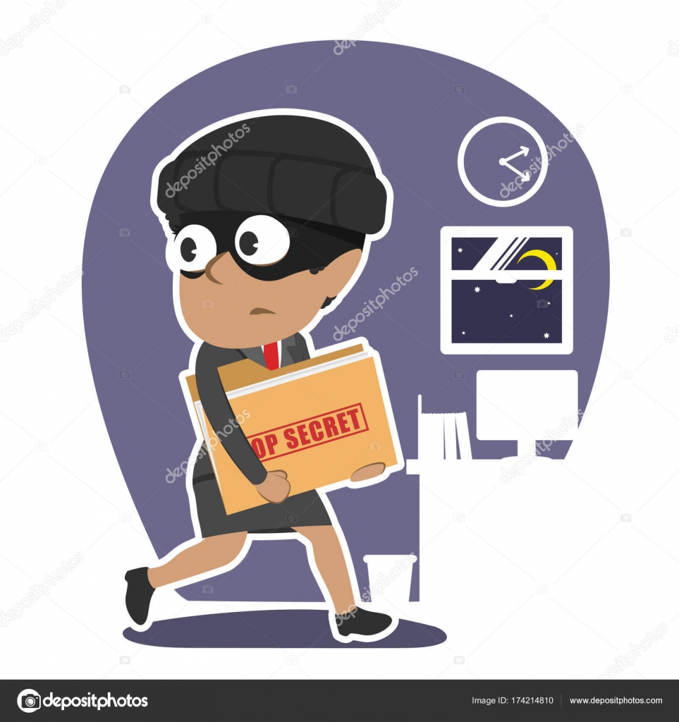 African Thief Businesswoman Stealing Top Secret Folder Stock Vector Image by ©abcvecctor #174214810