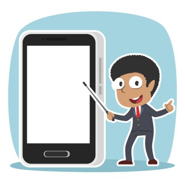 Afrika işadamı sunan boş smartphone