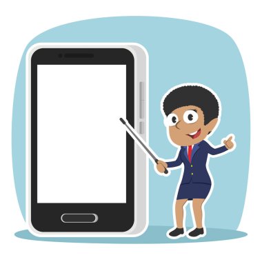 Afrika işkadını sunan boş smartphone