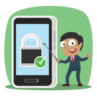 Afrika işadamı sunan güvenli smartphone