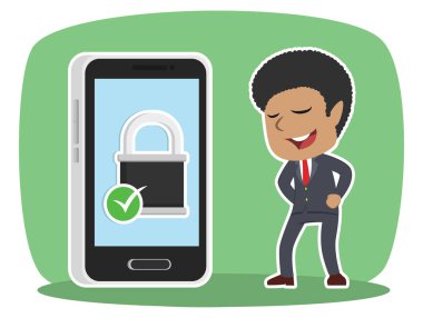 güvenli smartphone ile Afrika iş adamı