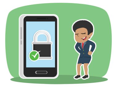 güvenli smartphone ile Afrika iş kadını