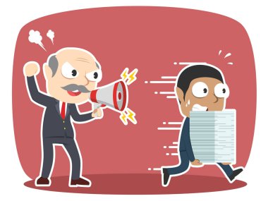 huysuz patron için Afrika işadamı öfkeli bağırıyor