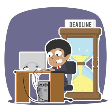 Afrika işkadını panik son kum saati ile çalışma