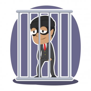 Afrika hırsız işadamı bir hapishanede kilitli