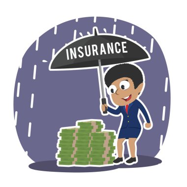 Afrika işkadını mali parasını korumak için sigorta şemsiye kullanarak