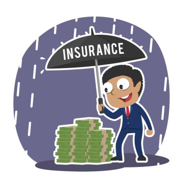 Afrika işadamı mali parasını korumak için sigorta şemsiye kullanarak