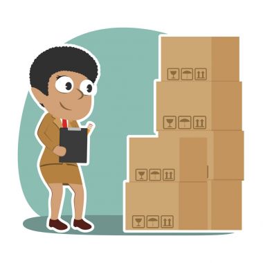 Afrika işkadını paketleri kontrol
