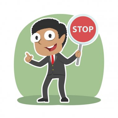 Afrika işadamı holding dur işareti