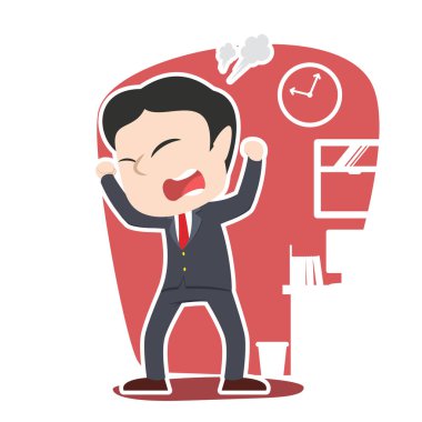 öfkeli Asya işadamı karakter