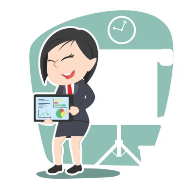 sunu tablet ile Asya iş kadını