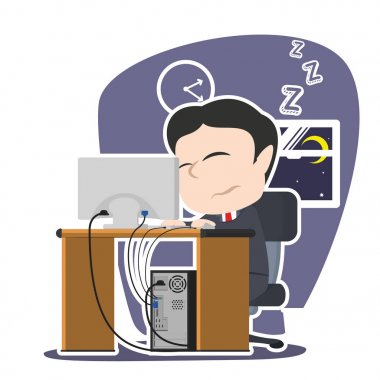 uykulu Asya işadamı çalışma