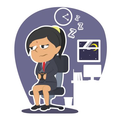 Geceleri bir fincan kahve içme uykulu Hint iş kadını