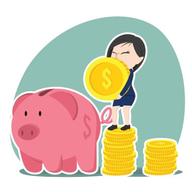 Asya işkadını kumbara para tasarrufu