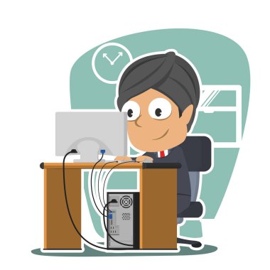 Hintli işadamı çalışma çizim tasarım