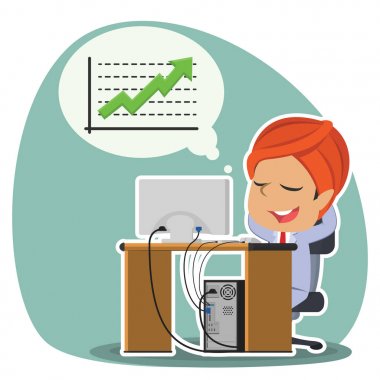 Hintli işadamı grafik yükseltme hakkında düşünme rahatlatıcı