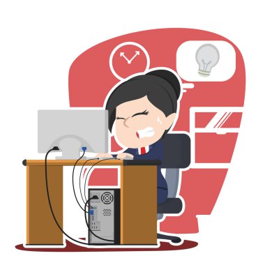 Asya işkadını panik dışarı fikir çalışan