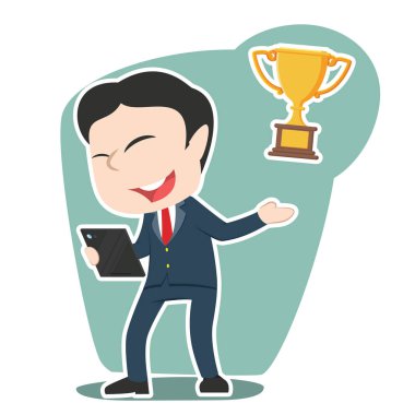 Asya işadamı sunan kupa