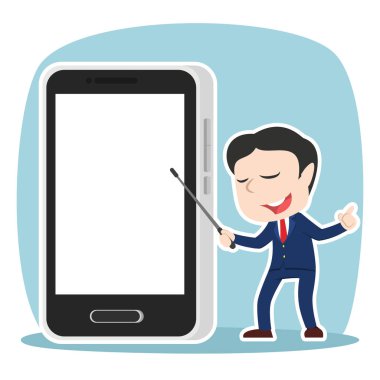 Asya işadamı sunan boş smartphone