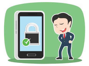 güvenli smartphone ile Asya iş adamı