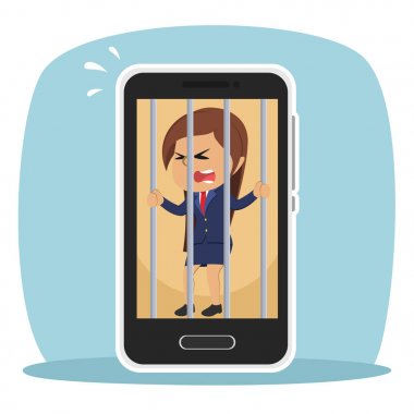 Hint işkadını Smartphone içinde sıkışmış