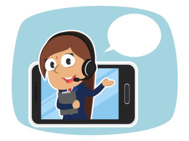 belirtme çizgisi ile smartphone içinde Hintli kadın işleç