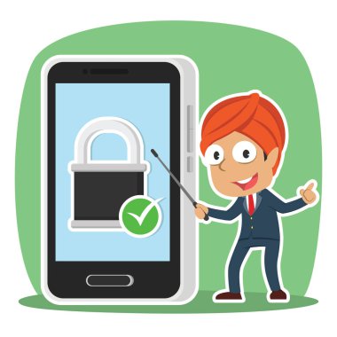 Hintli işadamı sunan güvenli smartphone