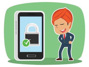 Hintli işadamı ile güvenli smartphone