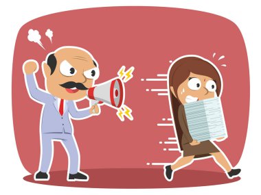 huysuz Hintli patron onun kadın çalışana öfkeli bağırıyor