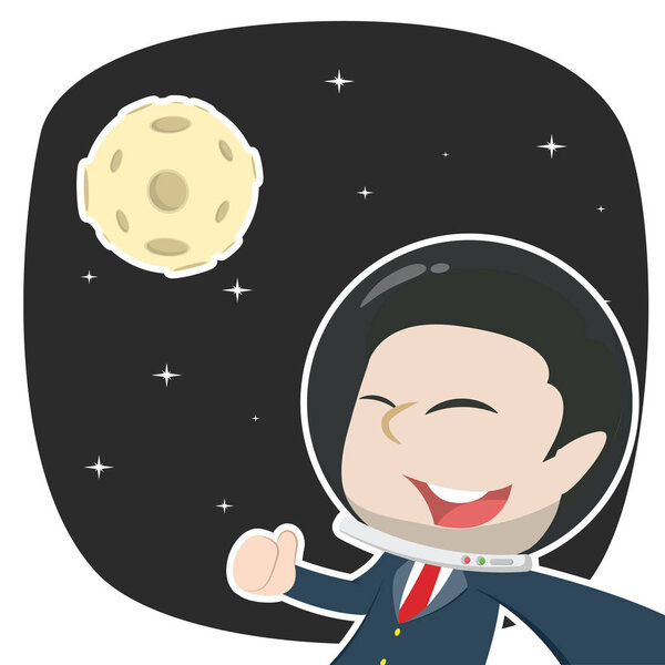 asian businessman selfie in space