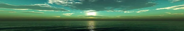 Panorama du coucher de soleil sur la mer. vue sur l'océan lever du soleil . — Photo