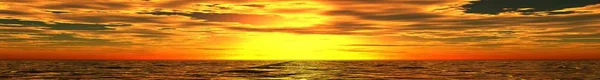 Панорама морського заходу сонця. вид на океанський схід сонця . — стокове фото