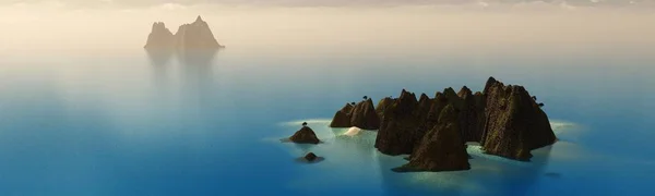 Island Ocean Tropical Rocky Island Sea — 스톡 사진