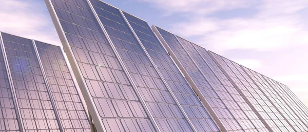 Солнечные Батареи Солнечная Энергия Рендеринг — стоковое фото
