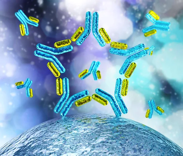 Corona Antikor Yakın Plan Antikorlar Immünoglobulinler Korona Antivirüsü Boyutlu Görüntüleme — Stok fotoğraf