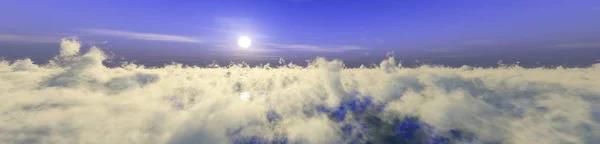 Красива Панорама Хмар Видом Зверху Сонце Над Хмарами Захід Сонця — стокове фото