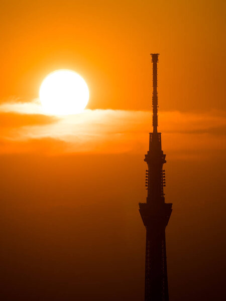 Evening landscape in japan