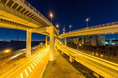 Kavşağı'nda Japonya gece görünümü