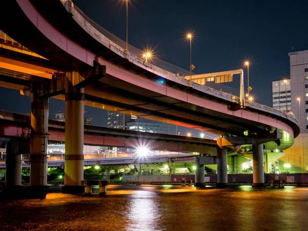 Korsningen i Japan natt se — Stockfoto