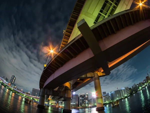 Kreuzung in japanischer Nachtsicht — Stockfoto