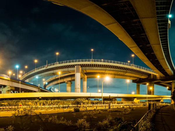 Junção no Japão Vista noturna — Fotografia de Stock