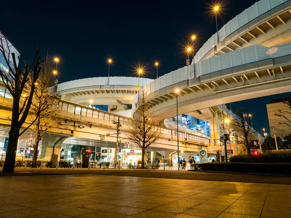 Korsningen i Japan natt se — Stockfoto