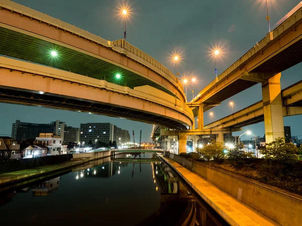 Giunzione in Giappone Vista notturna — Foto Stock