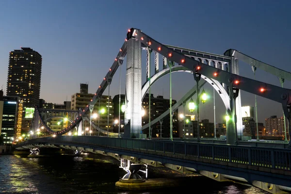 Ponte vista notturna in Giappone — Foto Stock