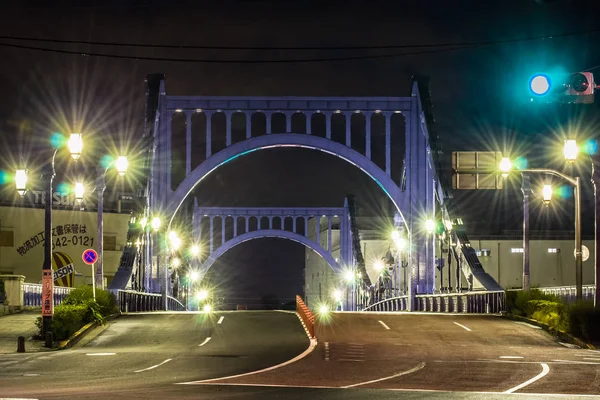 Νυχτερινή θέα γέφυρα στην Ιαπωνία — Φωτογραφία Αρχείου