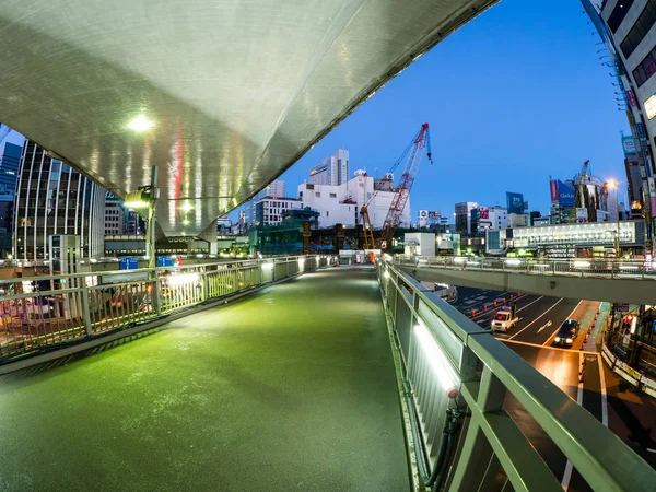 Tokio Shibuya Reurbanización vista nocturna — Foto de Stock